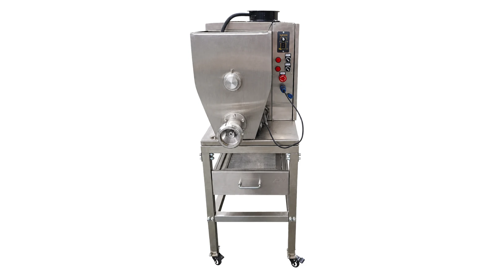 Front view of a compact commercial pasta extruder for placement planning