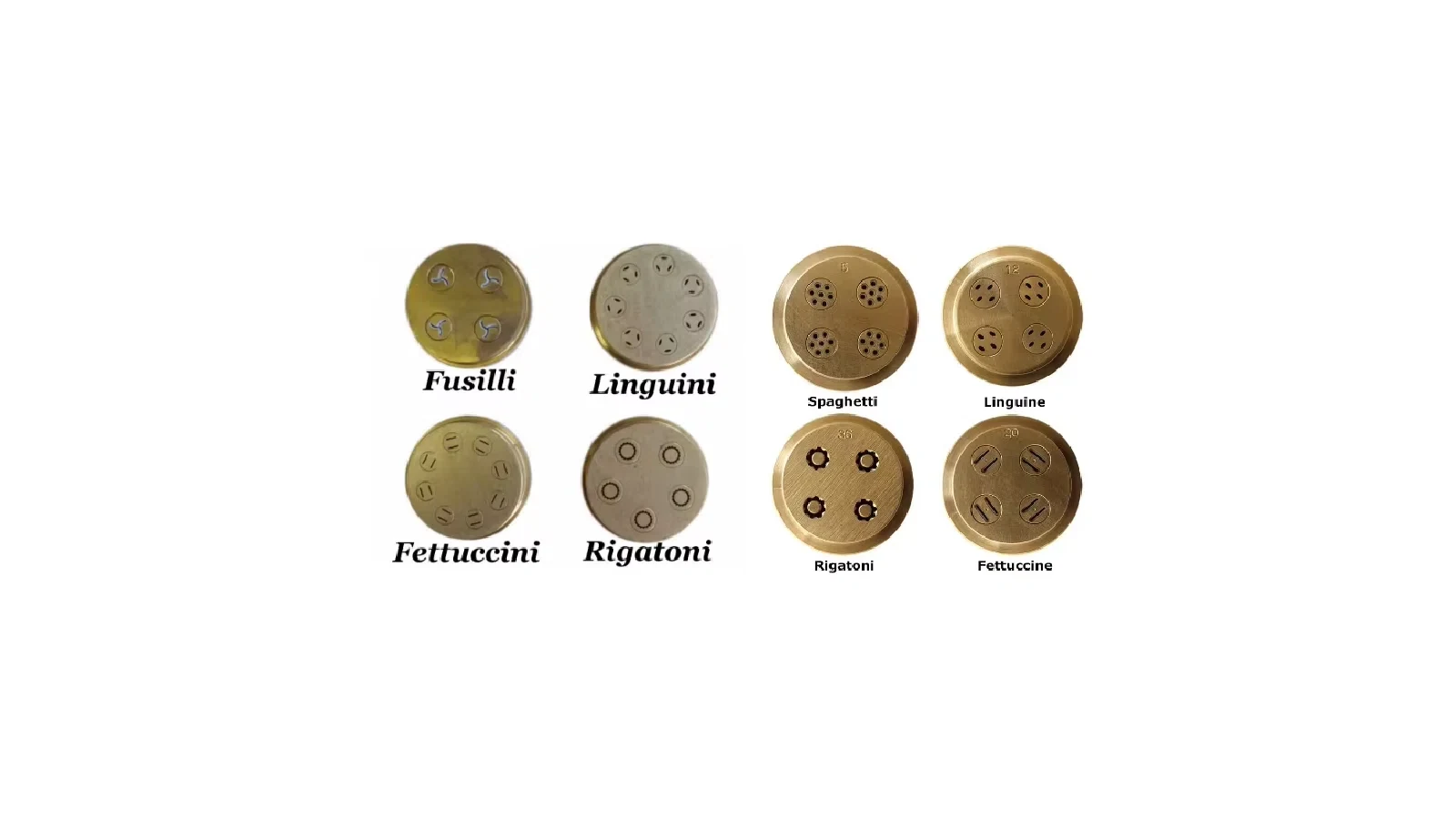 Pasta molds used to create controlled shape and change records
