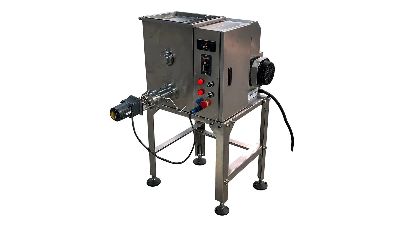 15 kg per hour compact pasta machine viewed from the operating side